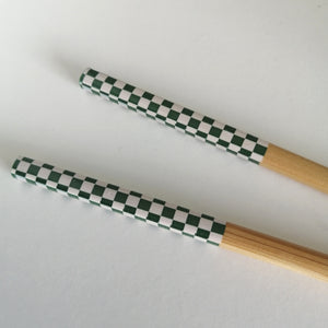 Japanske Bambus Hashi (Spisepinde) med Firkanter