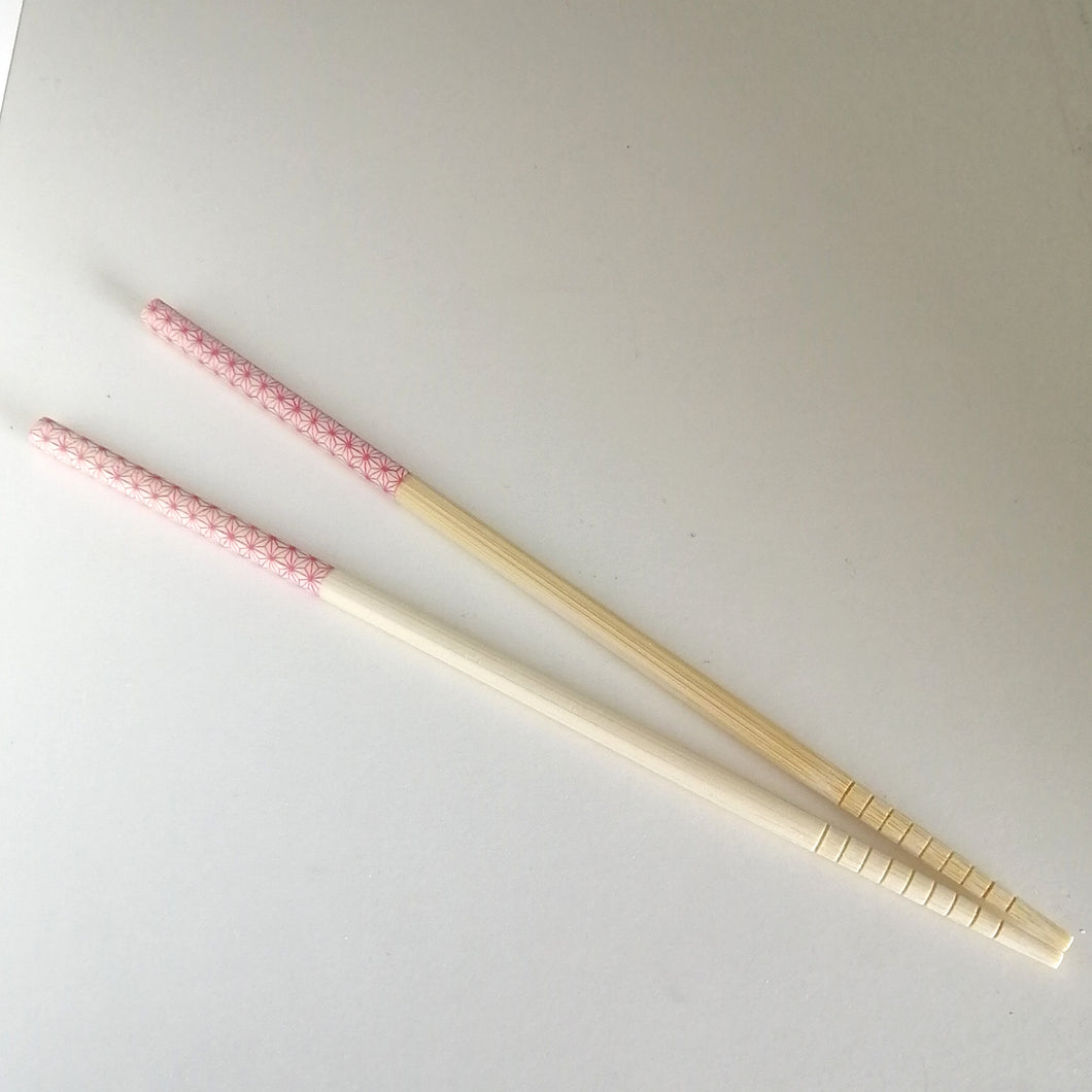 Japanske Bambus Hashi (Spisepinde) med Mønster i Pink