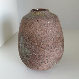 Vintage Japansk Vase i Brun, Grå og Guld
