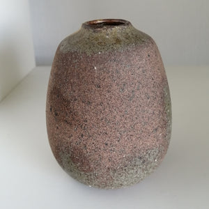 Vintage Japansk Vase i Brun, Grå og Guld