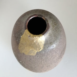 Vintage Japansk Vase i Brun, Grå og Guld
