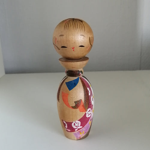 Vintage Japansk Kokeshi Dukke med Obier