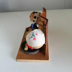 Vintage Kokeshi Dukke Par i Traditionelt Tøj