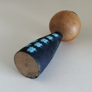 Vintage Kokeshi Dukke i Blå Kimono