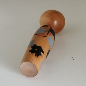 Vintage Japansk Kokeshi i Kimono med Sort Obi
