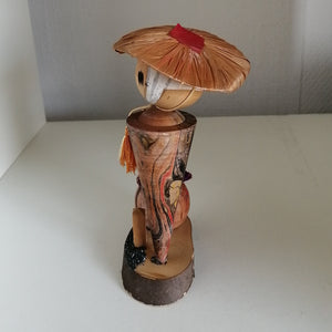 Vintage Kokeshi Dukke Par i med Hat