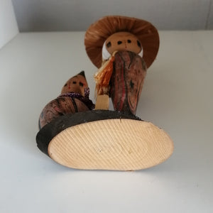 Vintage Kokeshi Dukke Par i med Hat