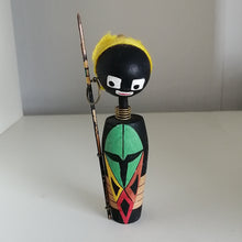 Indlæs billede til gallerivisning Retro Kokeshi Dukke, Afrikansk Stil med Garn