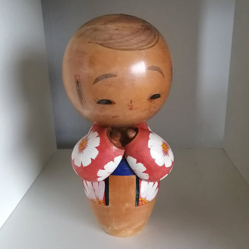 Stor Vintage Kokeshi i Kimono med Haori