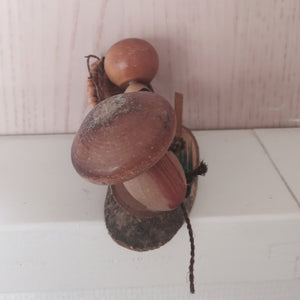 Vintage Japanske Kokeshi Svampe på Bræt