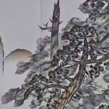 Indlæs billede til gallerivisning Japansk Nagajuban (Kort Kimono) i Lys Grøn med Smukt Landskab