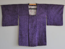Indlæs billede til gallerivisning Lilla Kimono Jakke med Shibori Mønster i Hvid