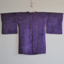 Indlæs billede til gallerivisning Lilla Kimono Jakke med Shibori Mønster i Hvid