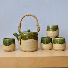 Indlæs billede til gallerivisning Vintage Japansk Te Sæt i Grøn og Beige
