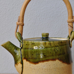Vintage Japansk Te Sæt i Grøn og Beige