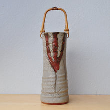 Indlæs billede til gallerivisning Vintage Japansk Vase i Grå og Brun med Bambus Hank