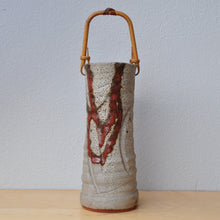 Indlæs billede til gallerivisning Vintage Japansk Vase i Grå og Brun med Bambus Hank