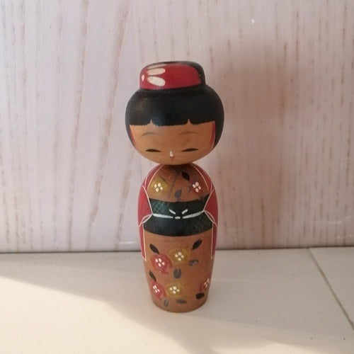 Vintage Kokeshi Dukke i Kimono og Haori