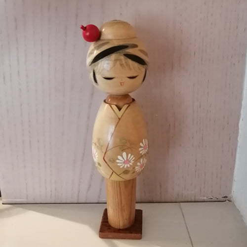 Vintage Japansk Kokeshi i Kimono og med Hårnål