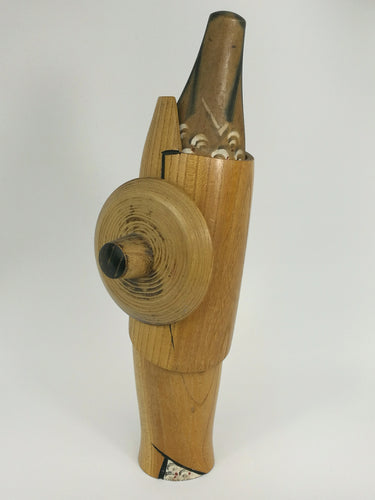 Stor, Traditionel, Vintage Kokeshi i Kimono med Hat