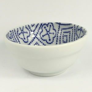 Lille Japansk Skål med Blåt Mønster fra Mino Keramik