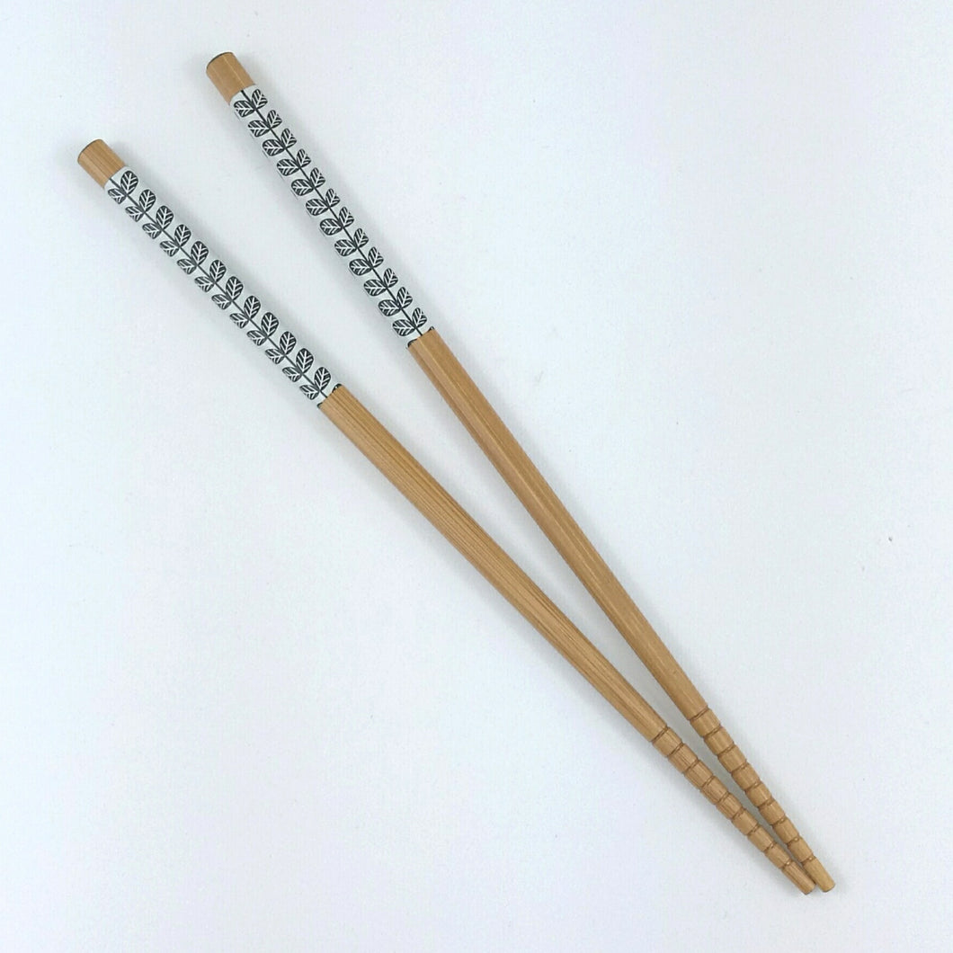 Japanske Bambus Hashi (Spisepinde) med Blade