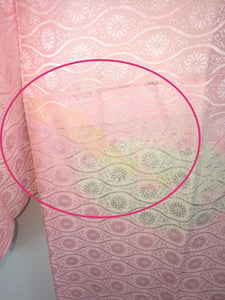 Japansk Nagajuban (Kort Kimono) i Pink og Hvid