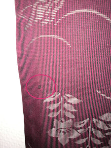 Japansk Kimono med Traditionelt Mønster i Bordeaux og Grå