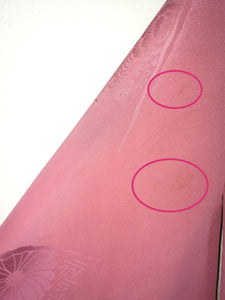 Japansk Kimono i Mørk Pink med Blomster