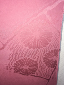 Japansk Kimono i Mørk Pink med Blomster