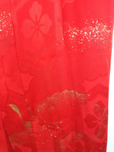 Indlæs billede til gallerivisning Japansk Nagajuban (Kort Kimono) i Rød med Traner
