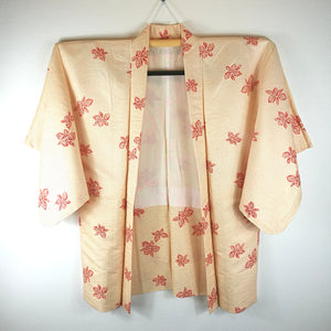 Japansk Haori Jakke i Creme med Blomster