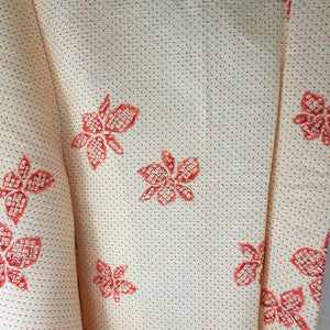 Japansk Haori Jakke i Creme med Blomster