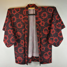 Indlæs billede til gallerivisning Japansk Haori Jakke i Sort med Rødt Mønster