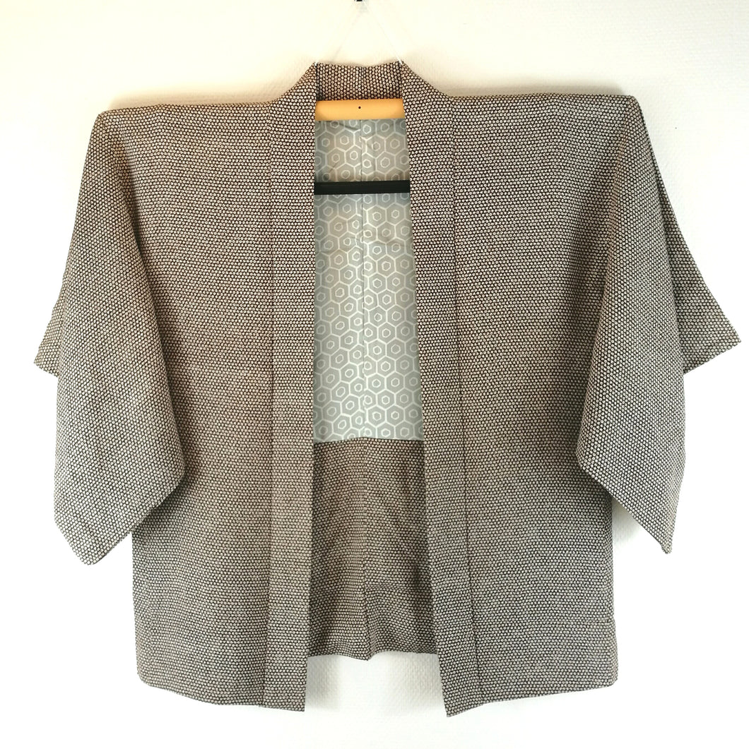 Japansk Haori Jakke i Brun og Hvid