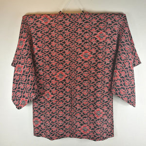 Japansk Kimono Jakke i Sort med Røde Blade