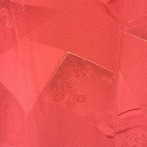 Japansk Kimono Jakke i Rød med Blomster
