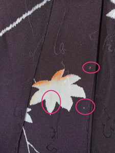 Japansk Kimono i Lilla med Blade fra Japansk Løn