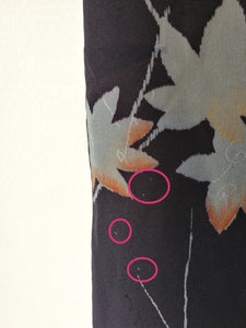 Japansk Kimono i Lilla med Blade fra Japansk Løn