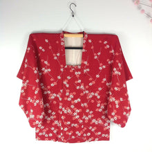 Indlæs billede til gallerivisning Vintage Japansk Kimono Jakke i Rød med Japanske Ahorn Blade