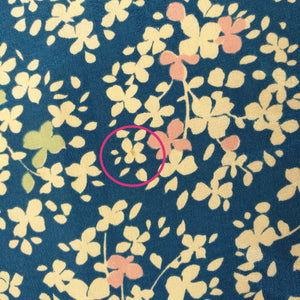Vintage Japansk Haori Jakke i Blå med Blomster