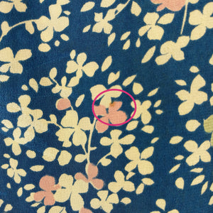 Vintage Japansk Haori Jakke i Blå med Blomster