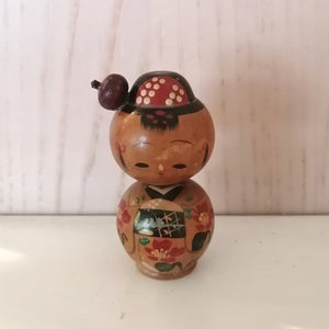 Vintage Kokeshi Dukke i Kimono og med Hårnål