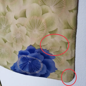 Retro Blomstret Haori Jakke i Knækket Hvid og Grøn