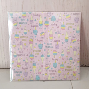 Pakke med to Slags Origami Papir, Søde sager og Pastel